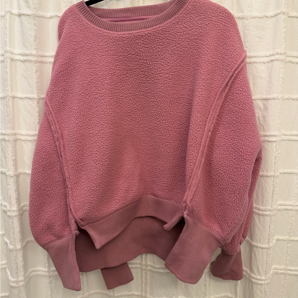 We The Free Plush Pink Crew Neck Sweater - Picture 4 of 5